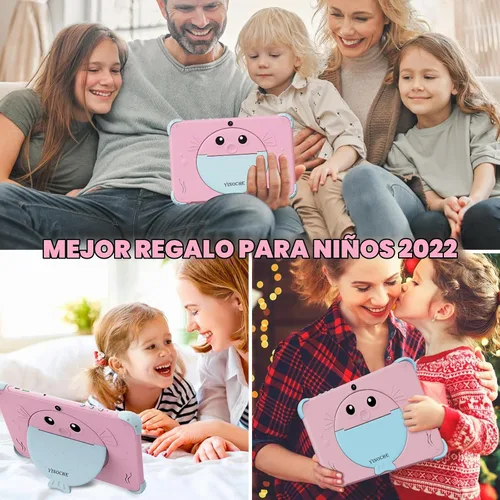 Vista 8 de Tableta para niños de 10 pulgadas, tableta Android para niños con funda, cámaras duales, control parental, aplicaciones preinstaladas, 32 GB Rosa