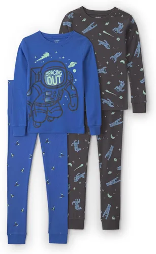 Vista 13 de Carter's Conjunto de pijama de algodón ajustado de 4 piezas para niños Perro rayado