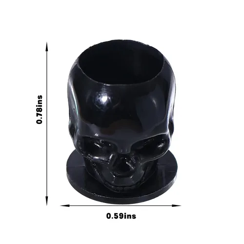 Vista 2 de Tapas de tinta de tatuaje, vasos desechables de tinta de tatuaje de calavera, 200 unidades, tapas de tinta de plástico para tatuajes, maquillaje