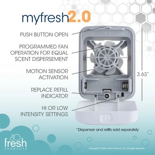 Vista 5 de Fresh Products myfresh - Ambientador personal 2.0 con tecnología de fragancia seca para espacios pequeños, diseño compacto, sensor de movimiento