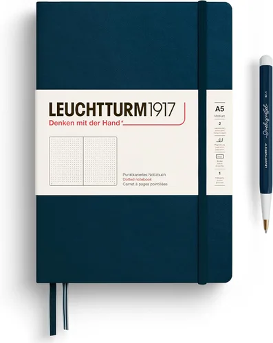 Vista 5 de LEUCHTTURM1917 373976 Cuaderno mediano (A5), tapa dura, 251 páginas numeradas, cereza, liso
