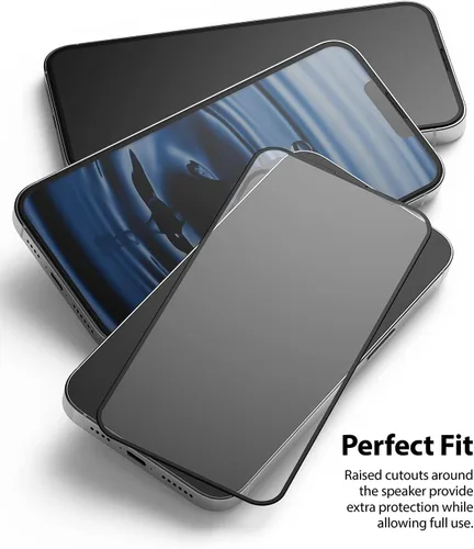 Vista 4 de Ringke Protector de pantalla de vidrio de cubierta completa compatible con iPhone 13 Pro Max, antiarañazos, compatible con fundas, cobertura