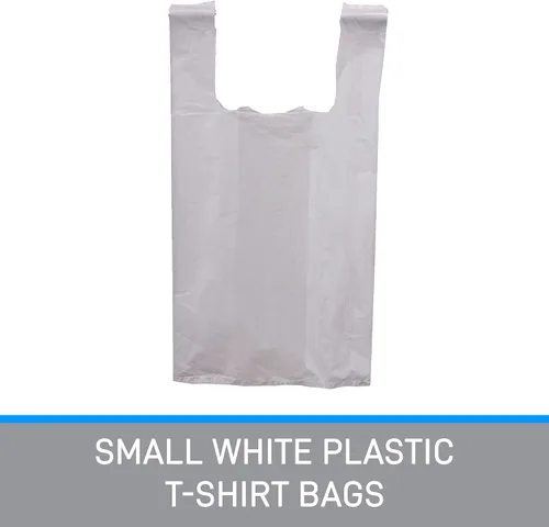 Vista 2 de SSWBasics Bolsas de plástico - Bolsas pequeñas blancas para camisetas - 8' x 5' x 16' - Caja de 2000