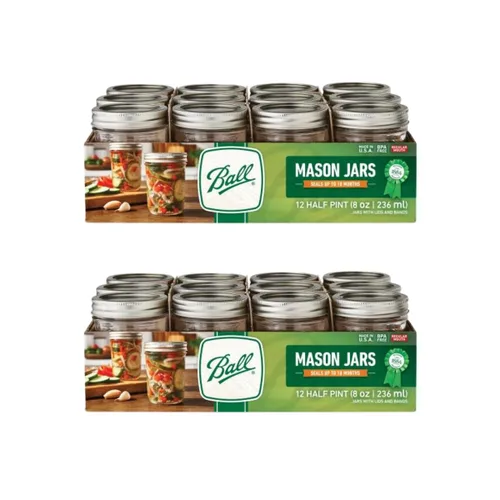 Vista 11 de Ball Mason, Frascos de mermelada con tapas y bandas, Set de 12 unidades de 4 oz, 4 onza, Transparente