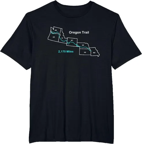 Vista 53 de Route Map of The Oregon National Historic Trail T-Shirt Asphalt Grey