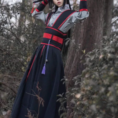 Vista 8 de Disfraz chino de Hanfu, espadachín de la dinastía Han, disfraz de cosplay para adultos