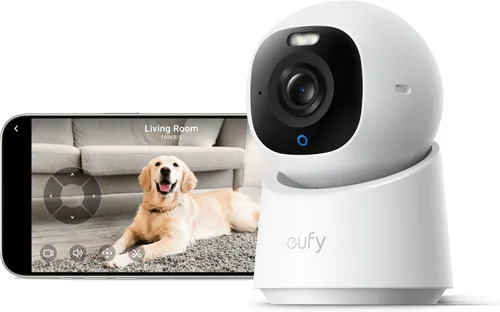 Vista 10 de eufy Security Cámara interior 4K E30, panorámica e inclinación, seguimiento
