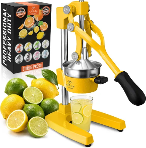 Vista 53 de Zulay Kitchen Exprimidor de hierro fundido, exprimidor de naranja resistente con coladores desmontables para una fácil limpieza, prensa de cítricos