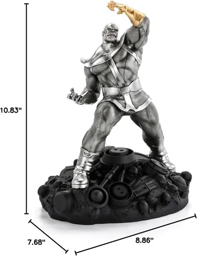 Vista 5 de Royal Selangor Estatua de Thanos The Conqueror de edición limitada de peltre de la colección Marvel, acabado a mano, regalo