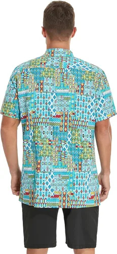 Vista 6 de milanpavilion Camisa hawaiana para hombre, camisa de verano con flores de playa, camisas de manga corta con botones para hombre
