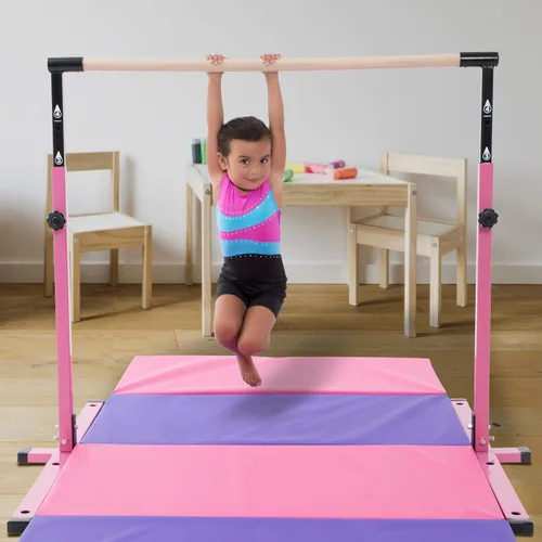 Vista 2 de Barra de kip ajustable Pro Gen 4 de Pro Model con cable de acero inoxidable soporta equipo de gimnasia de barra horizontal