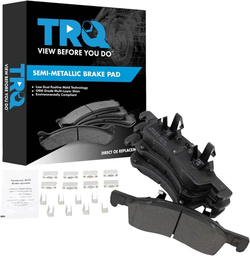 Vista 161 de TRQ Pastillas de freno delanteras semi metálicas compatibles con Ford Expedition 2018-2021 F-150 2018-2020 Lincoln Navigator 2018-2022