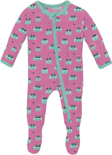Vista 22 de KicKee Baby & Toddler - Pijama de viscosa ultrasuave de bambú con patas abatibles y puños