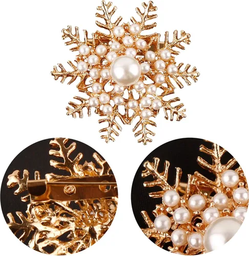 Vista 3 de Broche de diamantes de perlas para vestido, suéter, bufanda, decoración de fiesta de boda, regalo de cumpleaños y Navidad