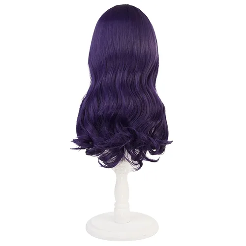Vista 4 de Soyusunny Pelucas largas de color gris oscuro para mujeres y niñas (morado)
