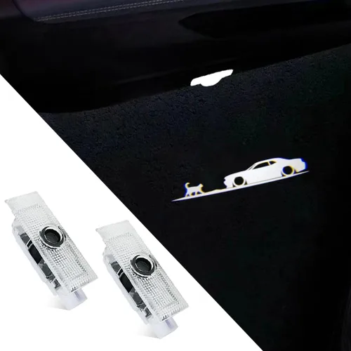 Vista 15 de 2 piezas de luces para puerta de auto con logotipo no desteñido Compatibles con Challenger 2015-presente, lámparas de proyección de luz LED