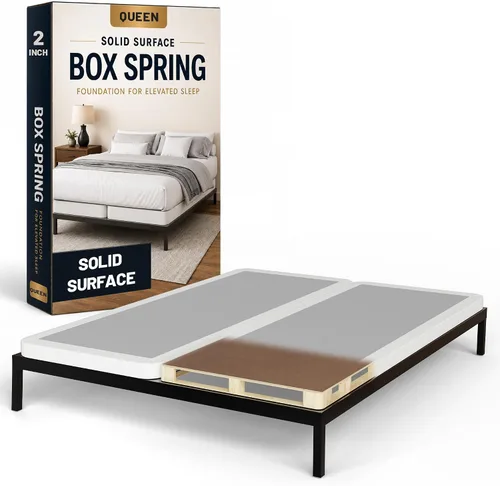 Vista 12 de Treaton, Cama Queen sin ensamblar – Somier de madera de 2.5 pulgadas – Fabricado en Estados Unidos – Silencioso sin ruido – Base de colchón