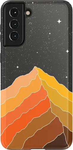 Vista 22 de Casely Funda para Galaxy S21 Here Comes The Sun Colorblock Sunset Diseño protector delgado esencial de doble capa Aquí viene el sol