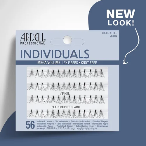 Vista 2 de ARDELL Triple Individuals - Pestañas cortas sin nudos, color negro (paquete de 3)