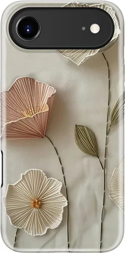 Vista 70 de Funda para iPhone 12 Mini, compatible con carga inalámbrica, protección de doble capa con elegante diseño de flores silvestres, silicona suave +