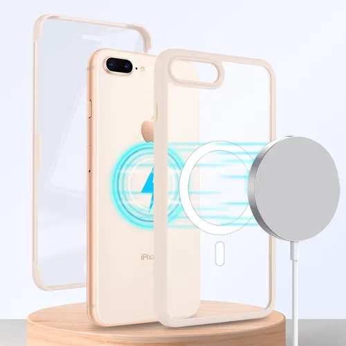 Vista 3 de Funda para iPhone 8 Plus con protector de pantalla, compatible con Magsafe, para iPhone 7 Plus, protector de pantalla integrado, funda delgada