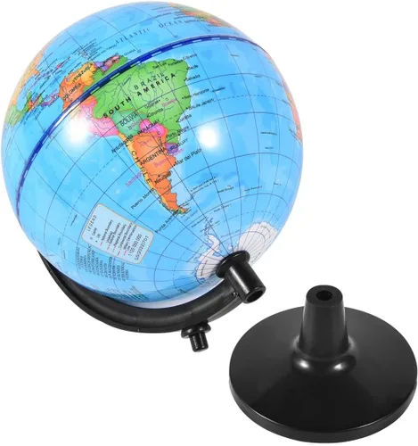 Vista 8 de KISEER Globo de mundo giratorio de 4 pulgadas con soporte para niños, aprendizaje de geografía, aula, educación u oficina, decoración del hogar