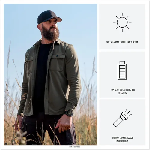 Vista 3 de Garmin tactix® 8 47mm, pantalla AMOLED, reloj inteligente táctico GPS premium, incluye Applied Ballistics Ultralight™ Solver