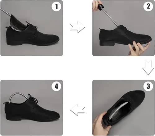 Vista 5 de 6 pares de hormas de plástico para zapatos de hombre (negro)