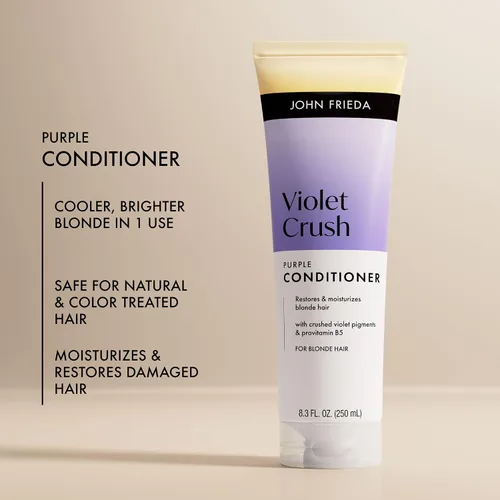 Vista 4 de John Frieda Violet Crush - Acondicionador morado para cabello rubio, 8.3 onzas líquidas