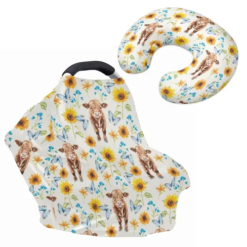 Vista 23 de Cactus Aztec Cowboy - Funda elástica para asiento de coche + funda de almohada para bebés, 2 paquetes de carritos de compras multiusos, silla alta