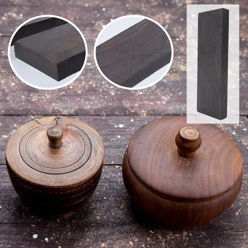 Vista 7 de Coshar 2 piezas de madera de ébano negro madera negro ébano blanco mango de madera material para bricolaje instrumentos de música herramientas