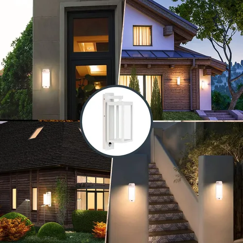 Vista 8 de Lámpara de pared LED con sensor de movimiento para exteriores, resistente al agua, lámpara exterior de aluminio para porche, patio, entrada, puerta
