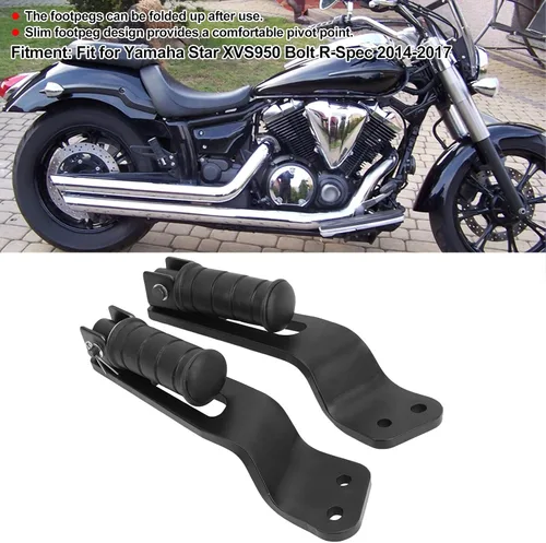 Vista 4 de Akozon Estriberas traseras para motocicleta, soporte para reposapiés Star XVS950 Bolt R-Spec 2014-2017