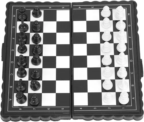 Vista 5 de Fydun Portable Magnetic Folding Chess Set Light Plastic Chessboard for Family and Party Fun