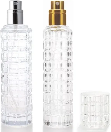Vista 6 de Botella vacía de vidrio recargable Perfume atomizador atomizador botella 1 onza, botella de colonia de viaje portátil (dorado)