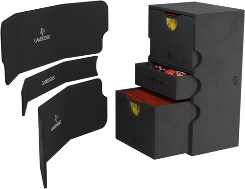 Vista 6 de Gamegenic Stronghold 200+ XL - Caja de cubierta convertible Almacenamiento de cartas de doble funda Protector de juego de cartas con cajón