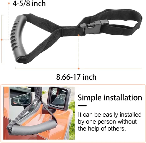 Vista 5 de Bentolin Mango de Mano Ajustable Mango de Seguridad para Parada Adecuado para Personas Mayores y Asistencia - Ayuda para Discapacitados (Negro)