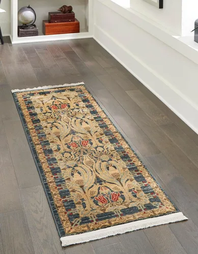 Vista 8 de Unique Loom Edinburgh Collection - Alfombra rectangular (2 pies x 3 pies 1 pulgada, rectangular, azul marino/bronceado)