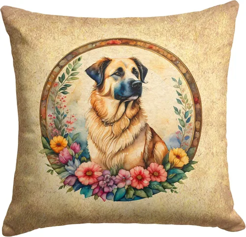 Vista 139 de Caroline's Treasures DAC2072PW1414 Affenpinscher and Flowers - Almohada decorativa de tela, lavable a máquina, para interiores y exteriores