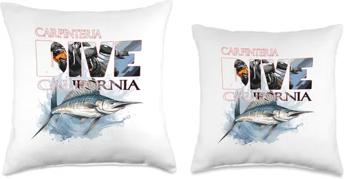 Vista 3 de SCUBA Diving Designs Carpinteria California Carpinteria California Scuba Diving Snorkeling Throw Pillow, 16x16, Multicolor