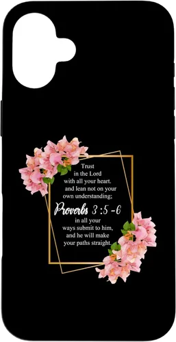 Vista 23 de iPhone 12 Pro Max Proverbios 3:5-6 Versículo de la Biblia Religioso Cristiano Hombres y Mujeres Caso