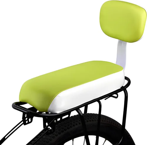 Vista 13 de Asiento de bicicleta para niños, cojín de bicicleta de montaña de piel sintética con respaldo