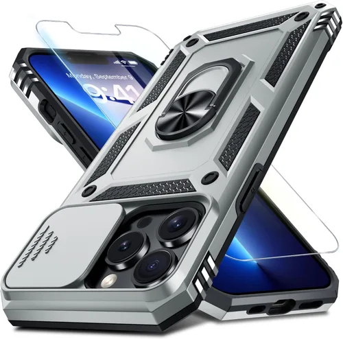 Vista 85 de Janmitta Funda para iPhone 8 Plus/7 Plus/6 Plus, Cubierta de Teléfono con Cubierta Deslizante Integrada para Lente de Cámara + Protector