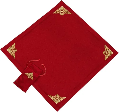 Vista 18 de BLESSUME Wizard Tarot Mantel y bolsa Cuadrado Azul Tarot Paño Negro