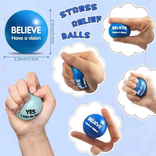 Vista 2 de Liliful 24 bolas motivacionales para el estrés, bolas inspiradoras a granel para adultos, alivio de la ansiedad, juguetes para la oficina, regalos