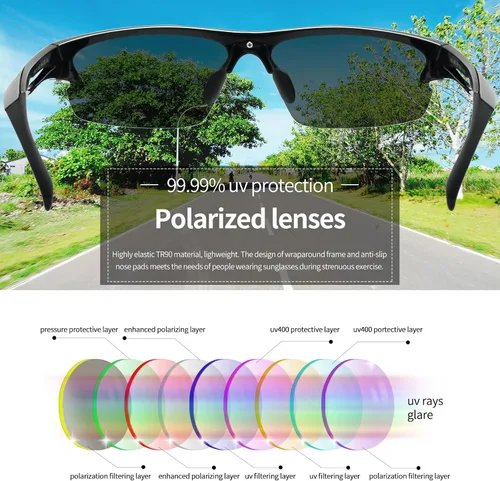 Vista 4 de Joopin Sport Sunglasses Polarized UV Protection Wrap Around Sun Glasses Shades for Men Women