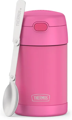 Vista 9 de THERMOS Funtainer - Tarro de alimentos aislado de 16 onzas, tarro de comida para niños con cuchara plegable, azul denim