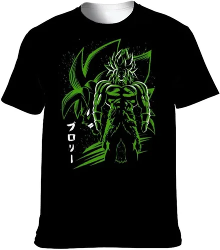 Vista 6 de Saiyajin Broly - Camisetas casuales para hombre, manga corta, unisex, cuello redondo, camisetas para jóvenes y adultos