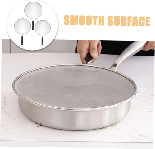 Vista 4 de SHOWERORO Protector contra salpicaduras de malla de aceite, protector contra salpicaduras de malla para freír, mango de tapa de olla, cubierta