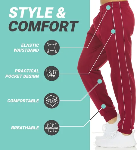 Vista 4 de DARESAY Pantalones deportivos Tech de forro polar Dry Fit Performance para hombre paquete de 3